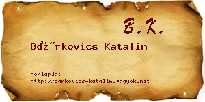 Bárkovics Katalin névjegykártya
